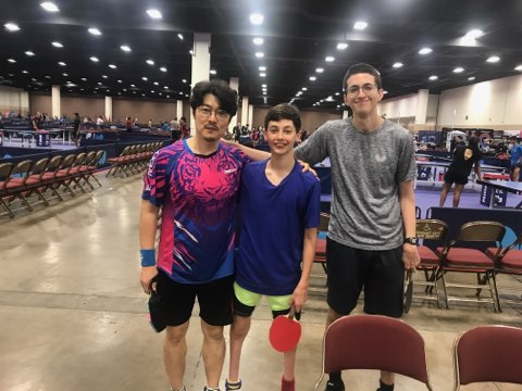 Cole with Jay Ahn and Yosef Lender at 2022 Table Tennis US Nationals